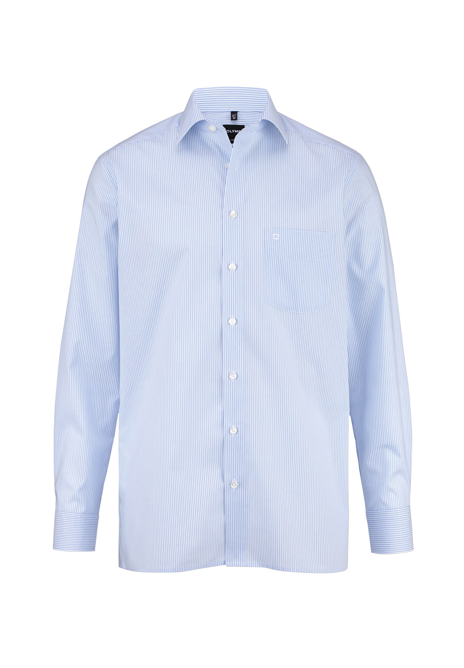 olymp hemd luxor streifen modern fit langarm - hellblau / weiß gestreift  - 44