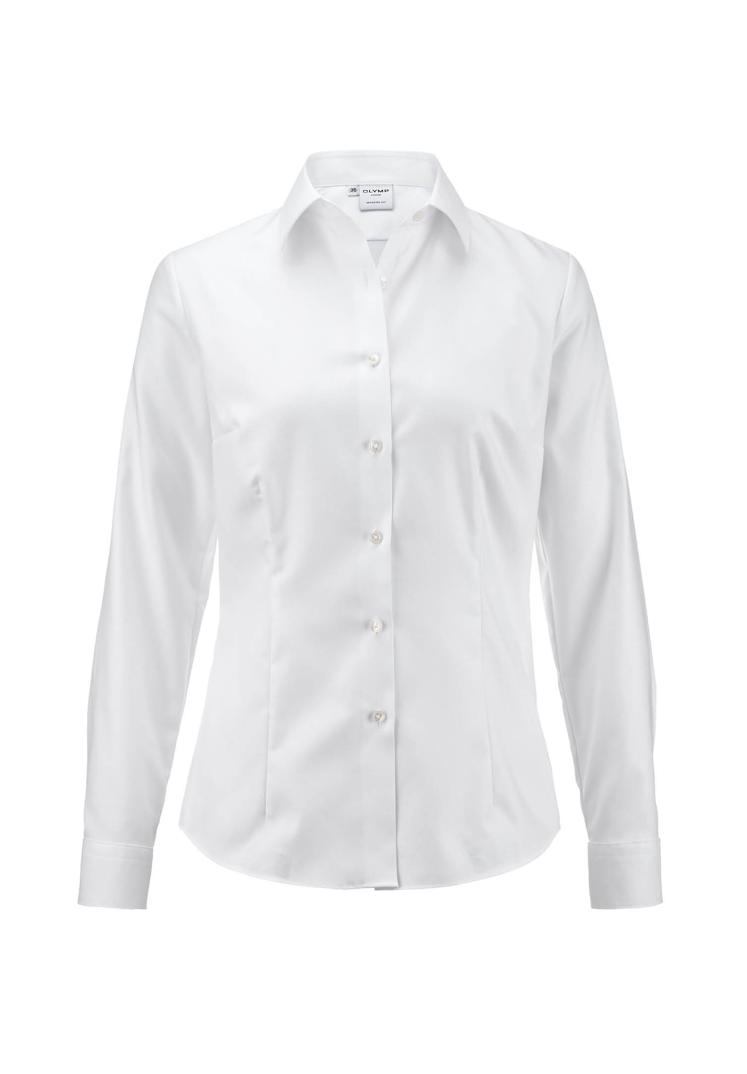olymp bluse blickdicht twill modern fit - weiß - 32