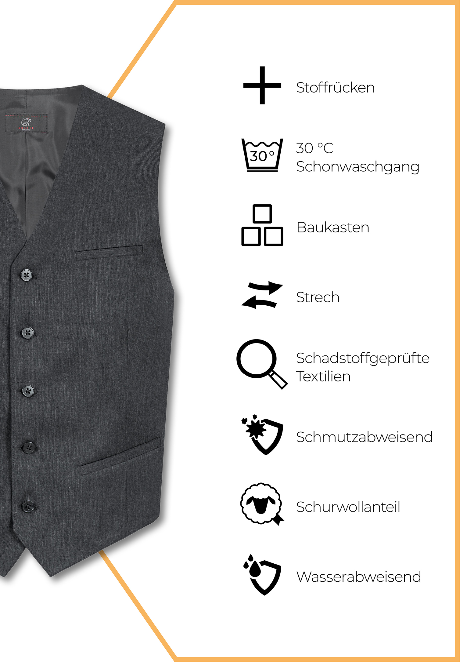 vito weste modern fit - anthrazit - 46