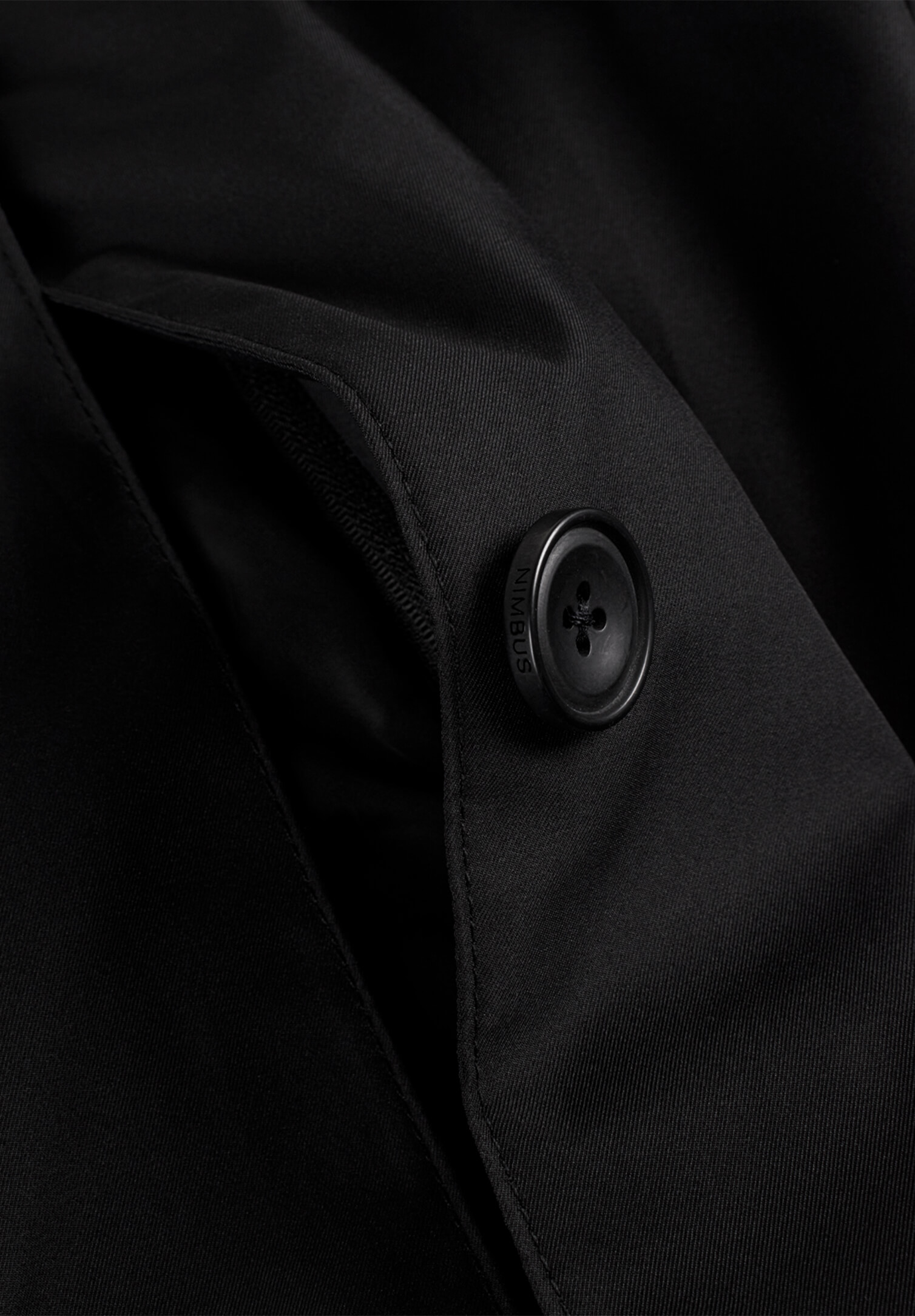 damen long jacket mit windleiste - schwarz - xs