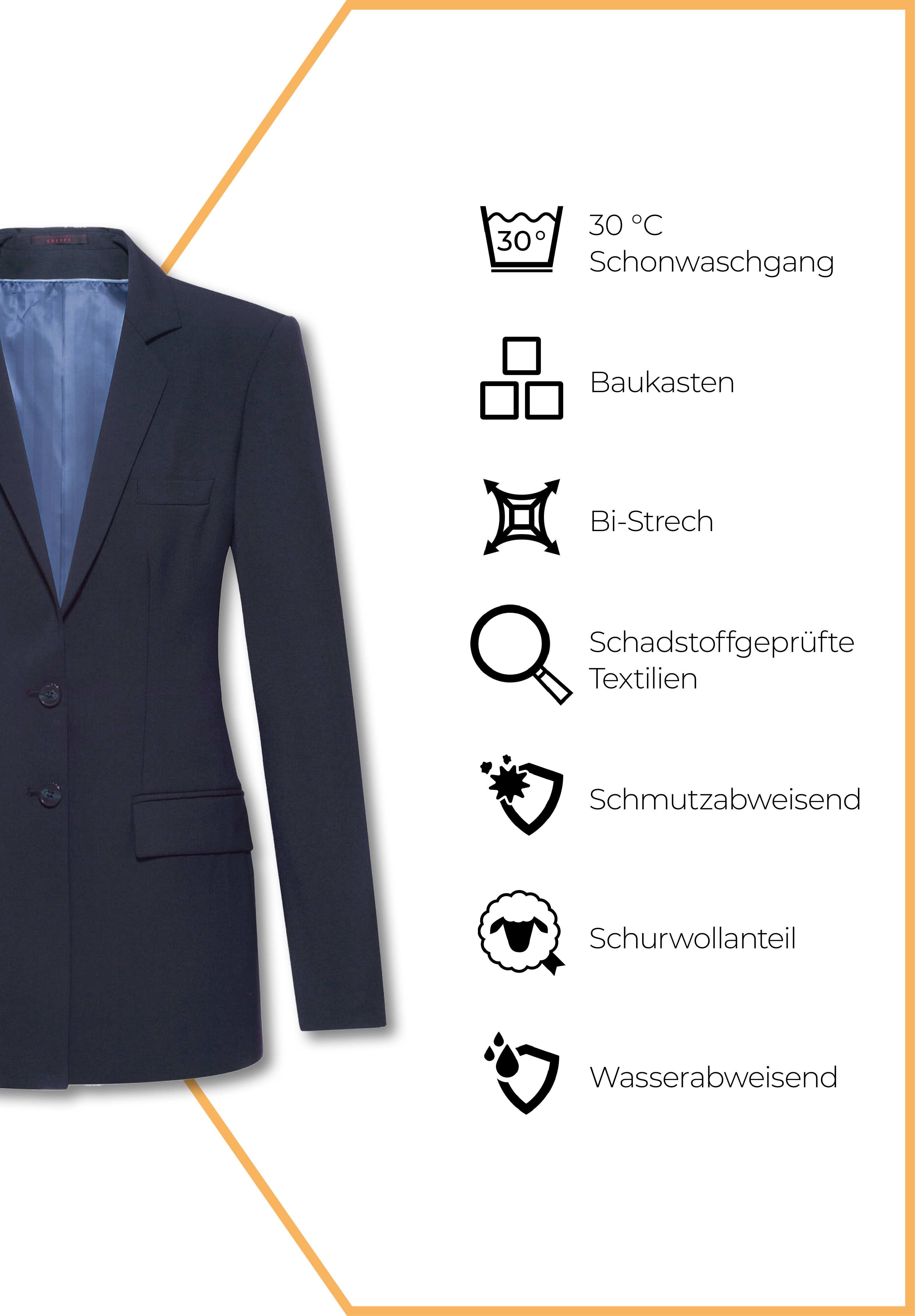 luxia langblazer modern fit - marine - 46
