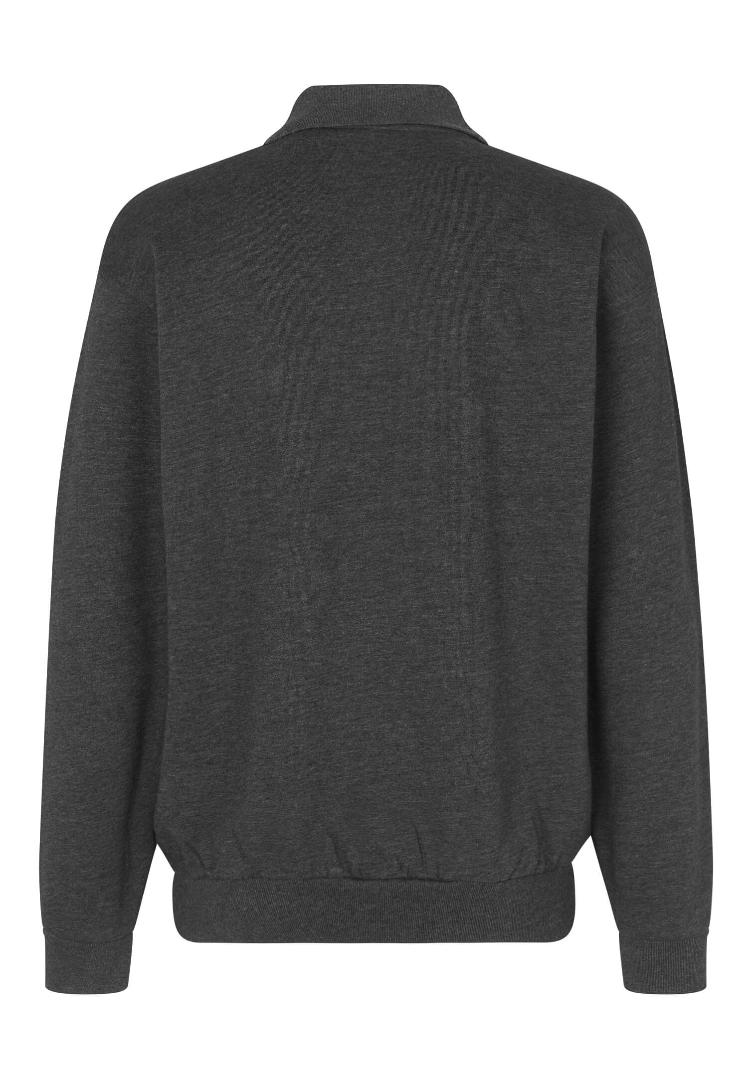 herren polo-sweatshirt comfort fit - 2xl - anthrazit meliert