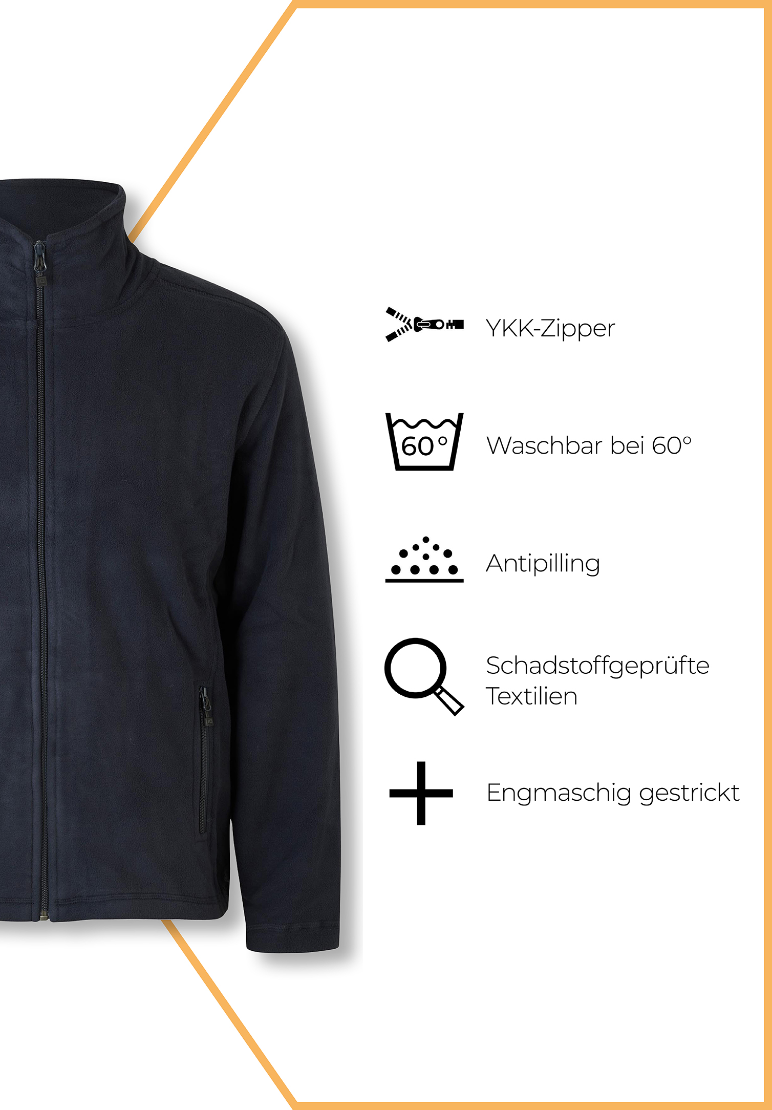 herren fleecejacke - navy - 5xl