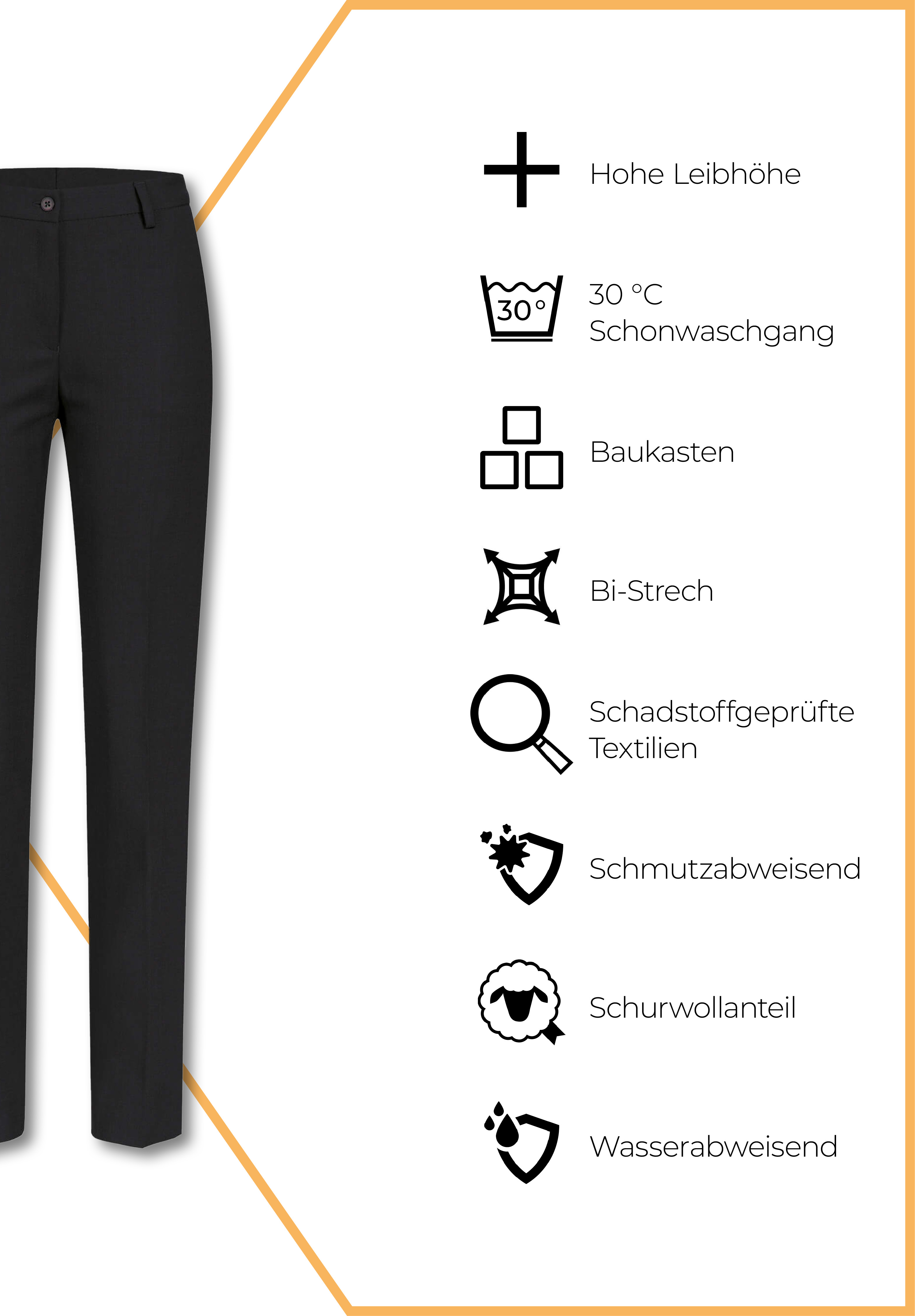 luxia hose straight modern fit - schwarz - 34