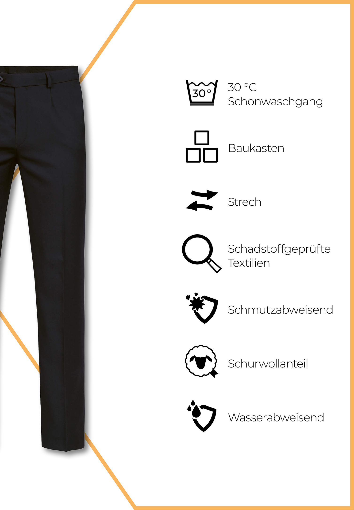 vito hose modern fit - schwarz - 54