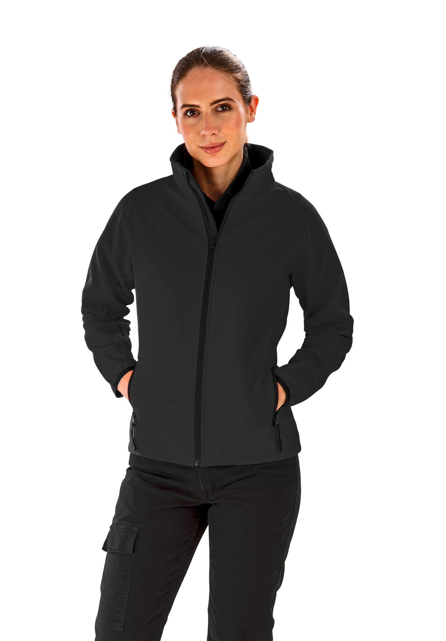 damen basic softshell-jacke - schwarz - xl