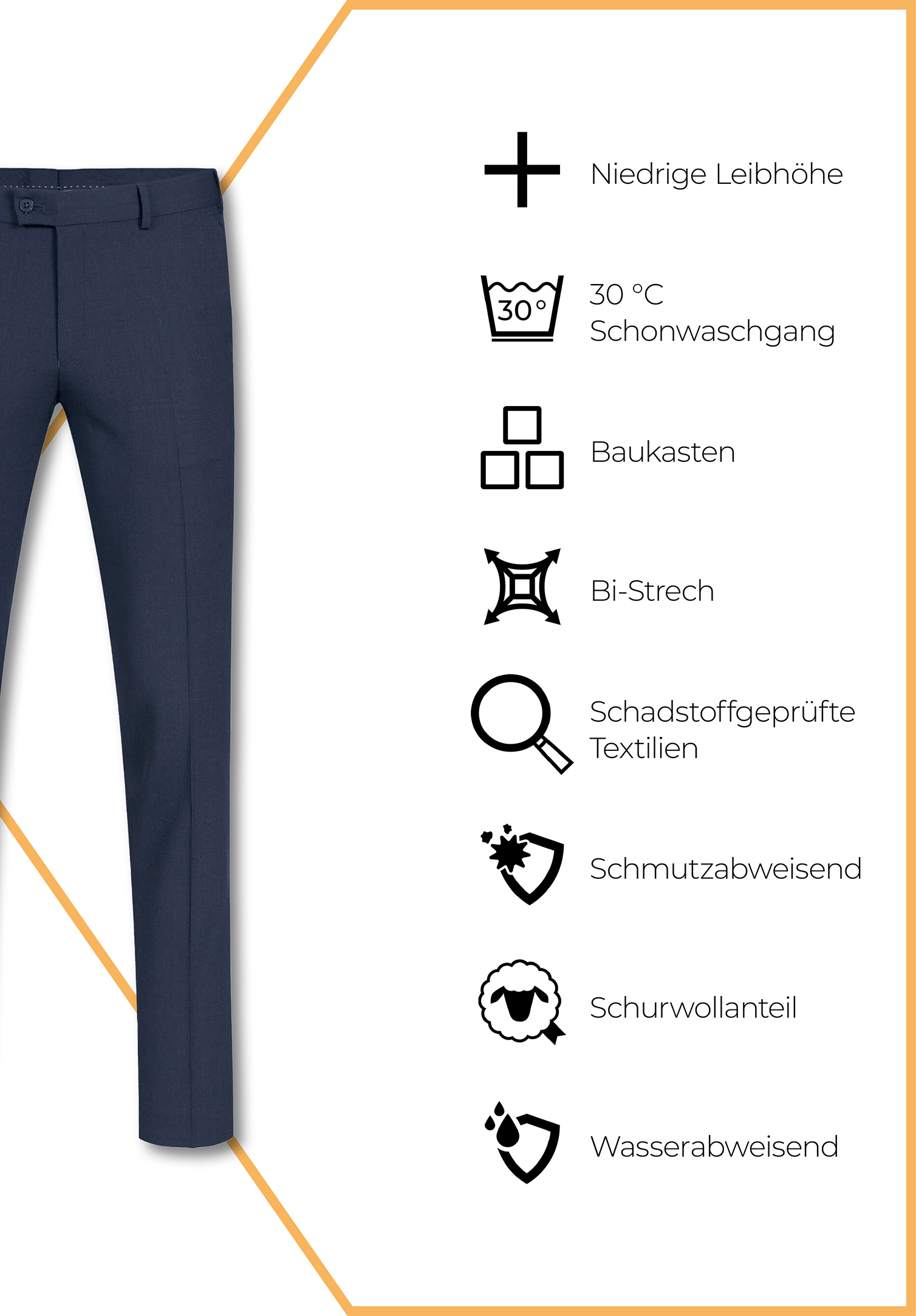 lux hose slim fit - marine - 98