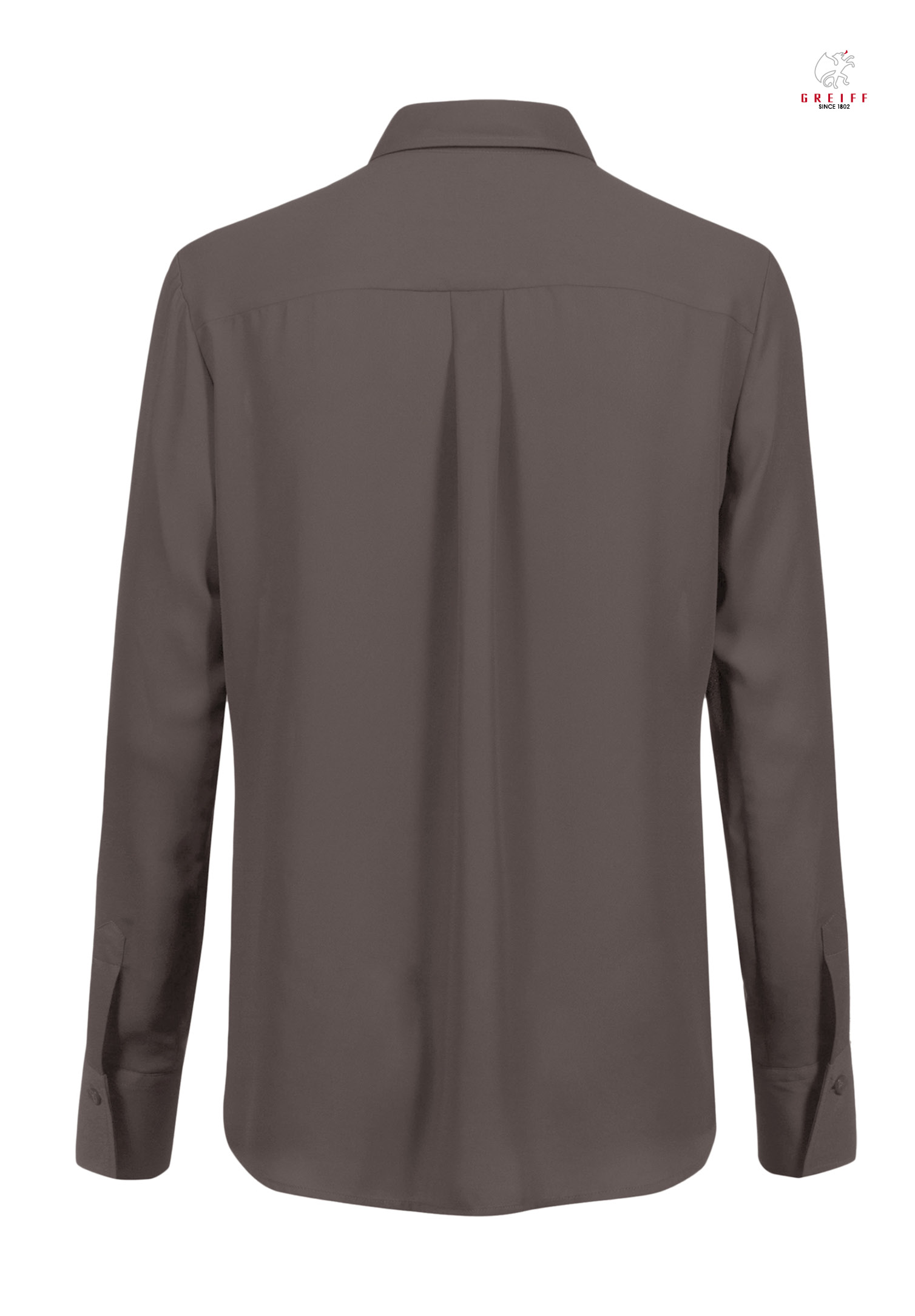 chiffon bluse verdeckte knopfleiste - taupe - 32