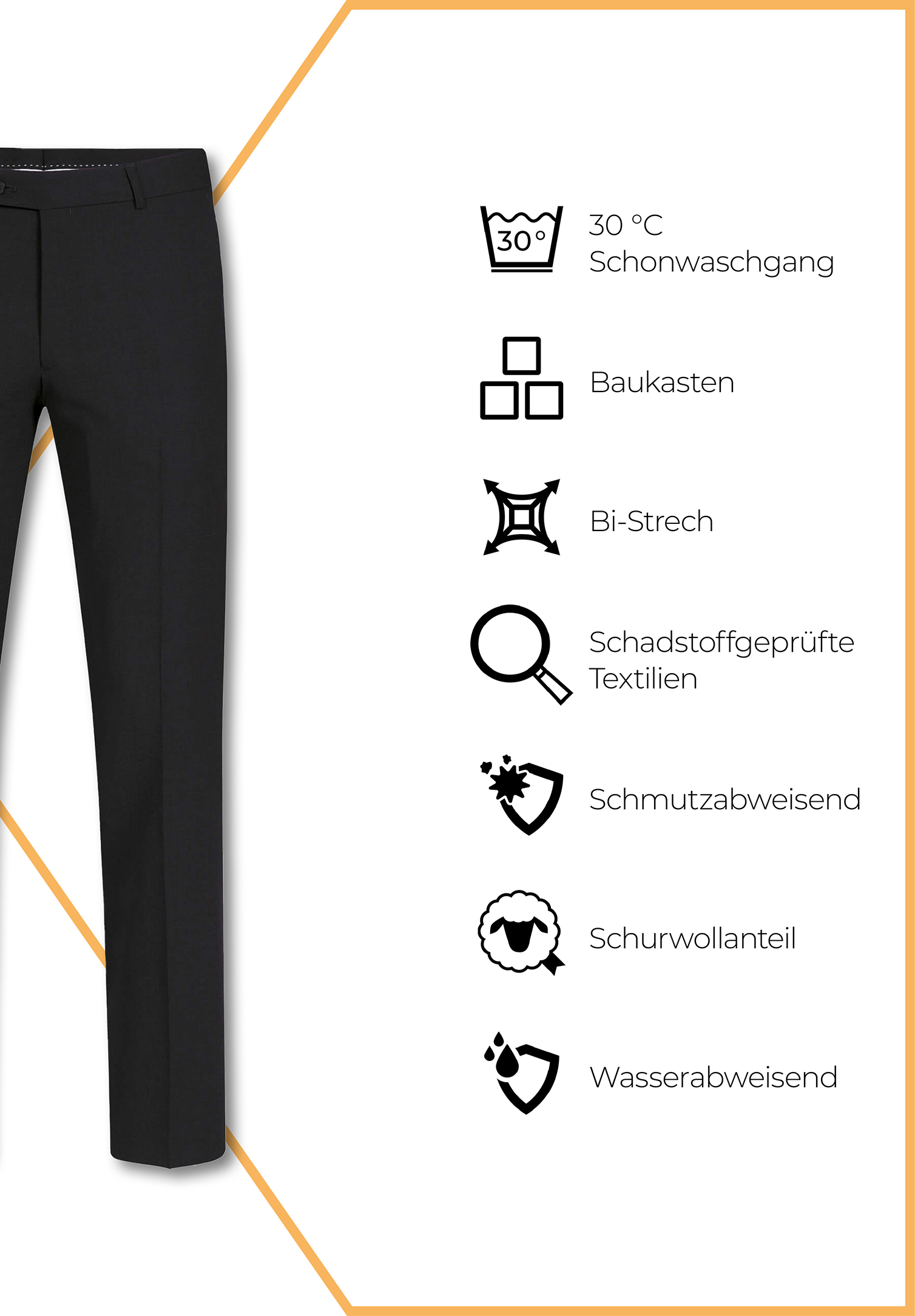 lux hose modern fit - schwarz - 32