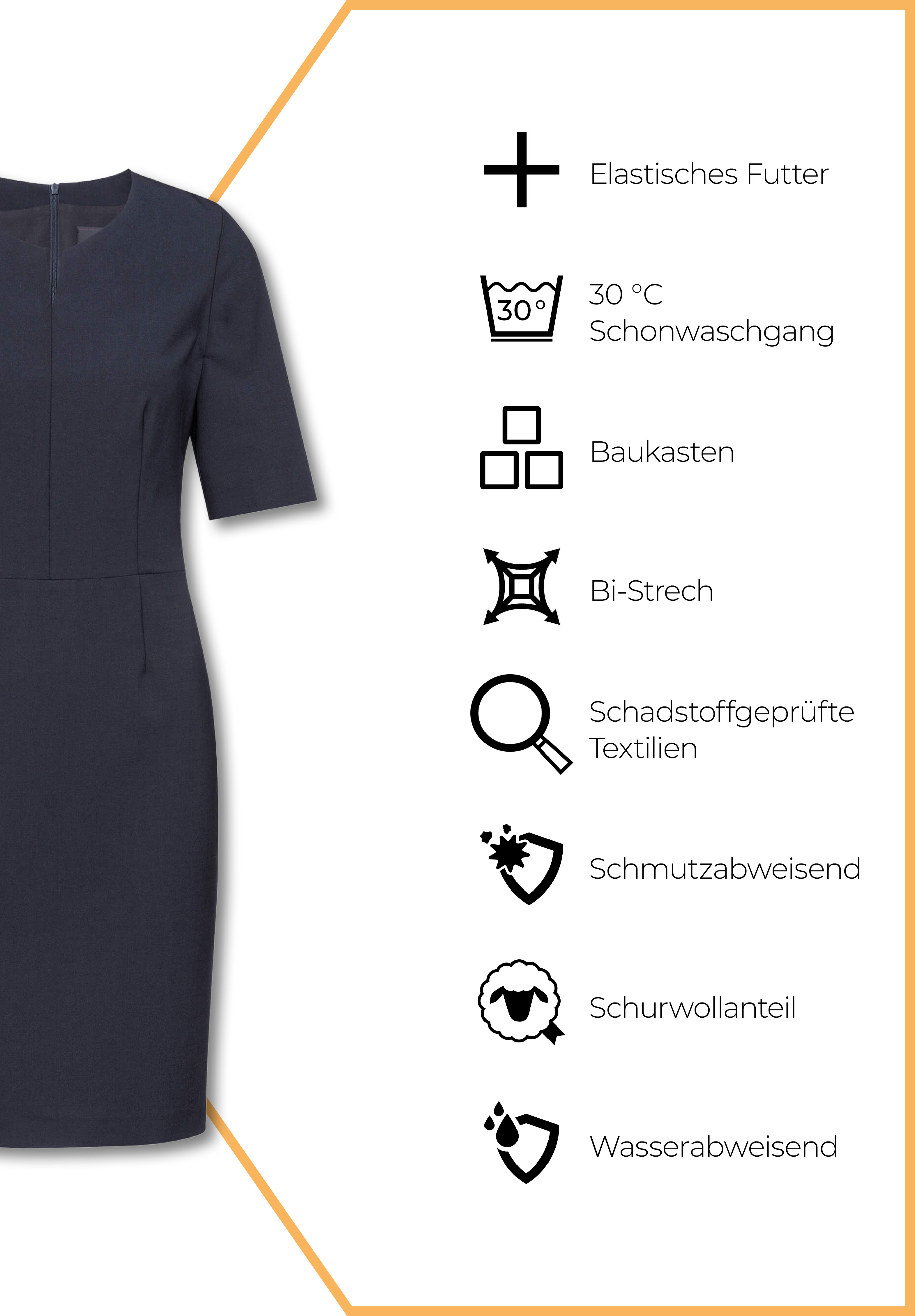 luxia kleid modern fit - marine - 52