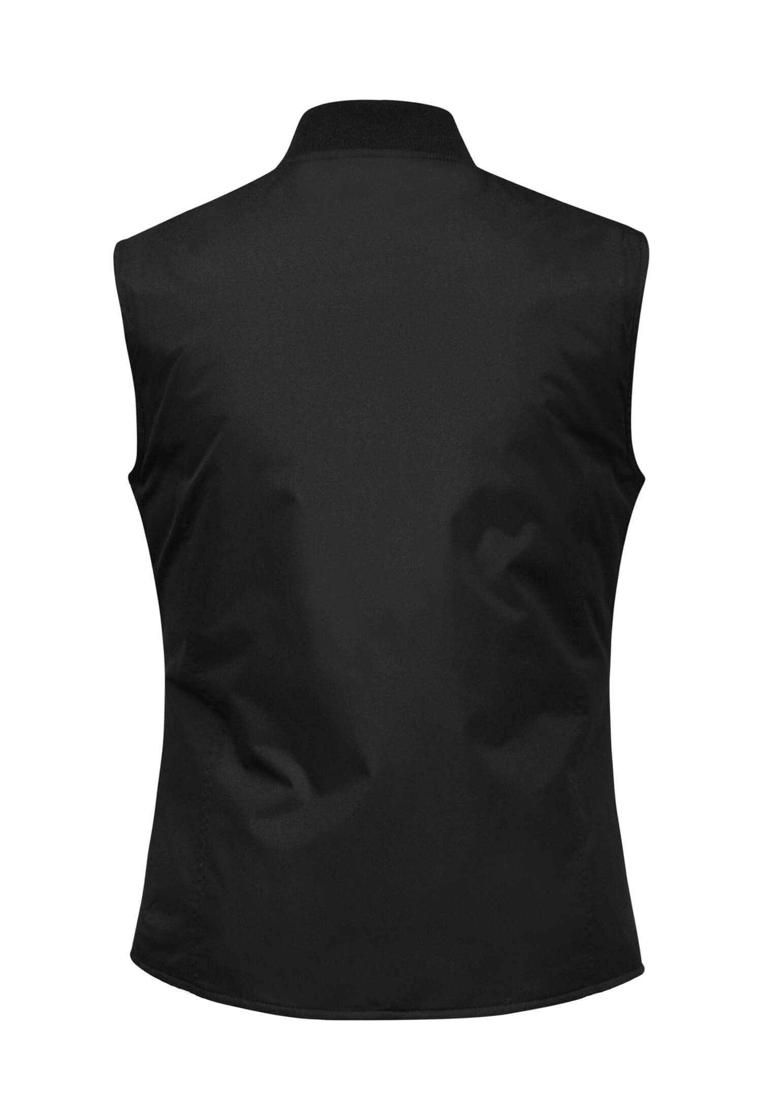 damen weste mit blousonkragen - schwarz - l