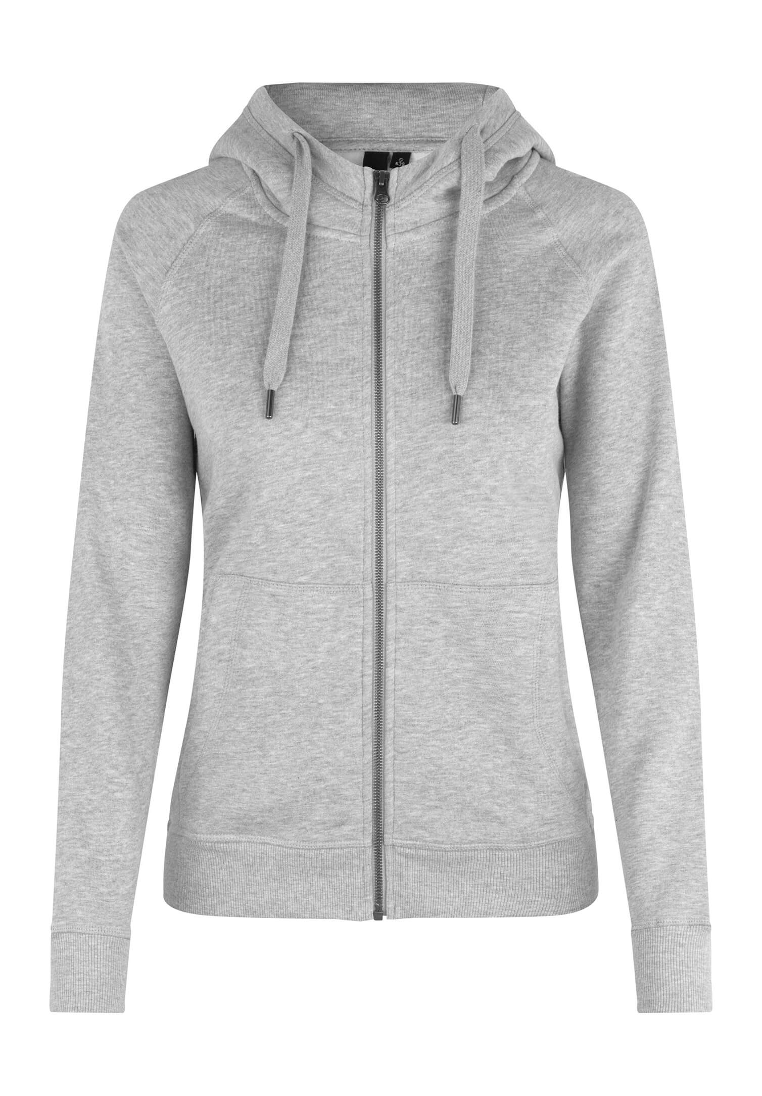 damen sweatjacke - hellgrau meliert - 3xl