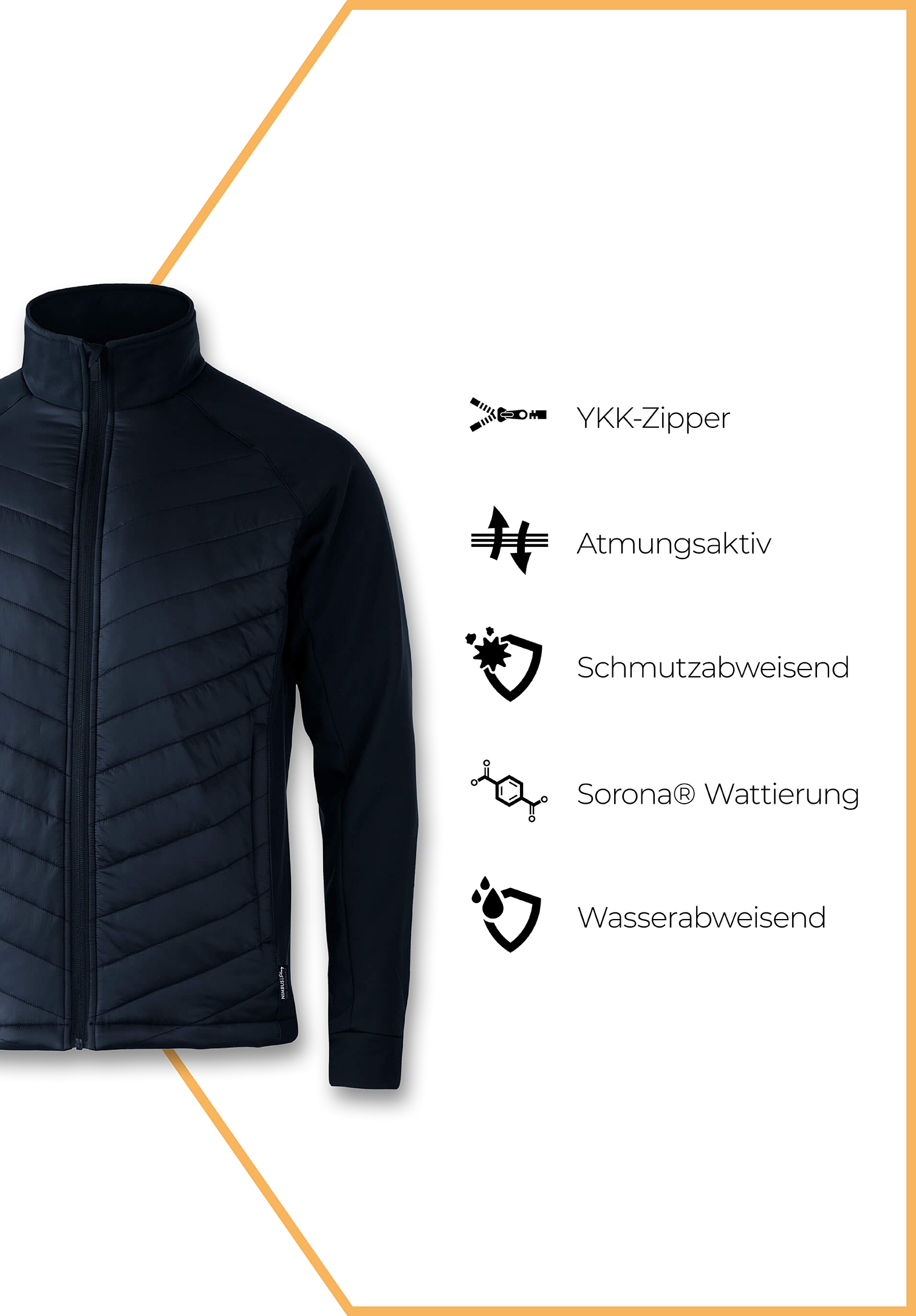 herren hybridjacke - marine - xl