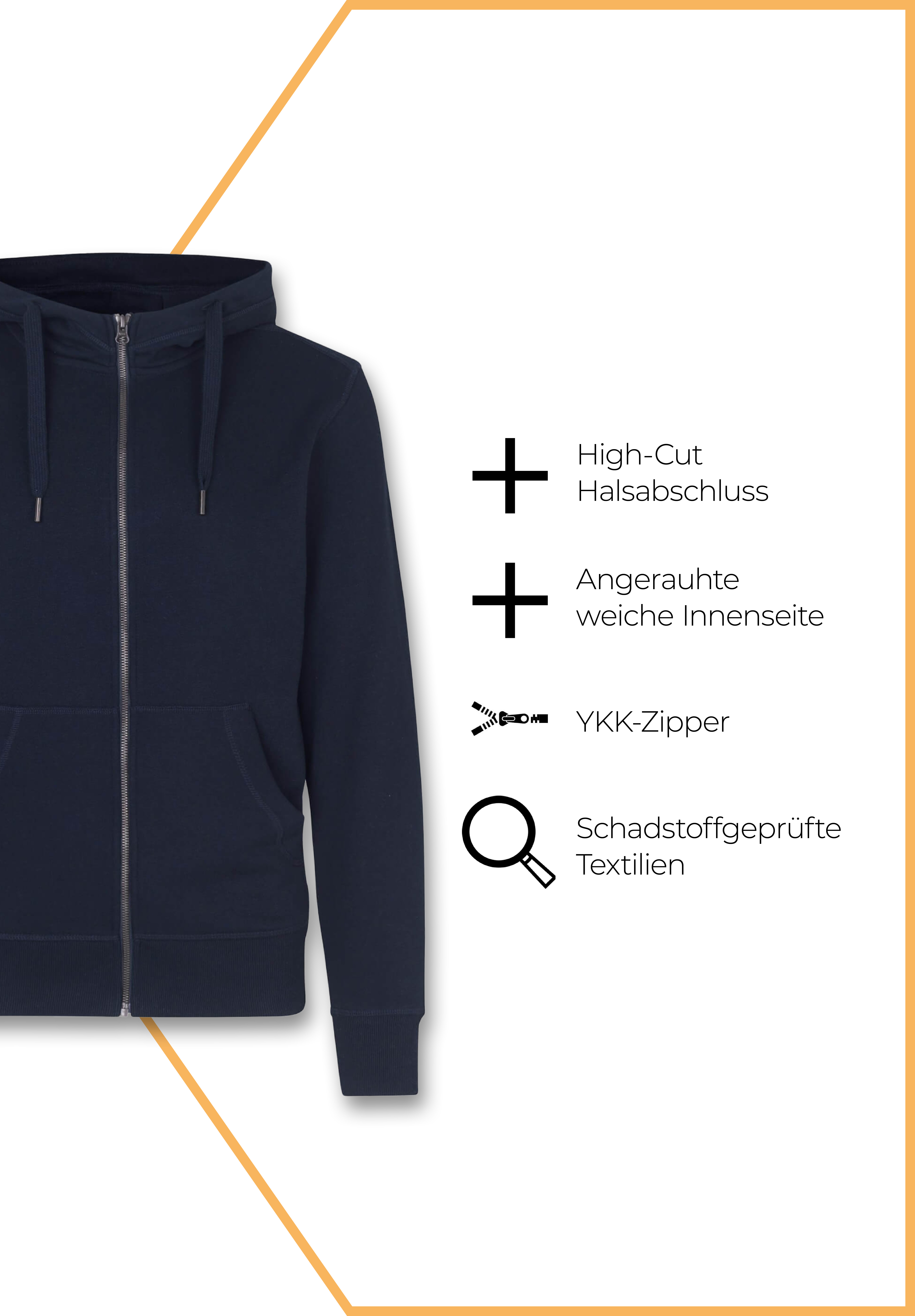 Herren Sweatjacke - marine - 5XL